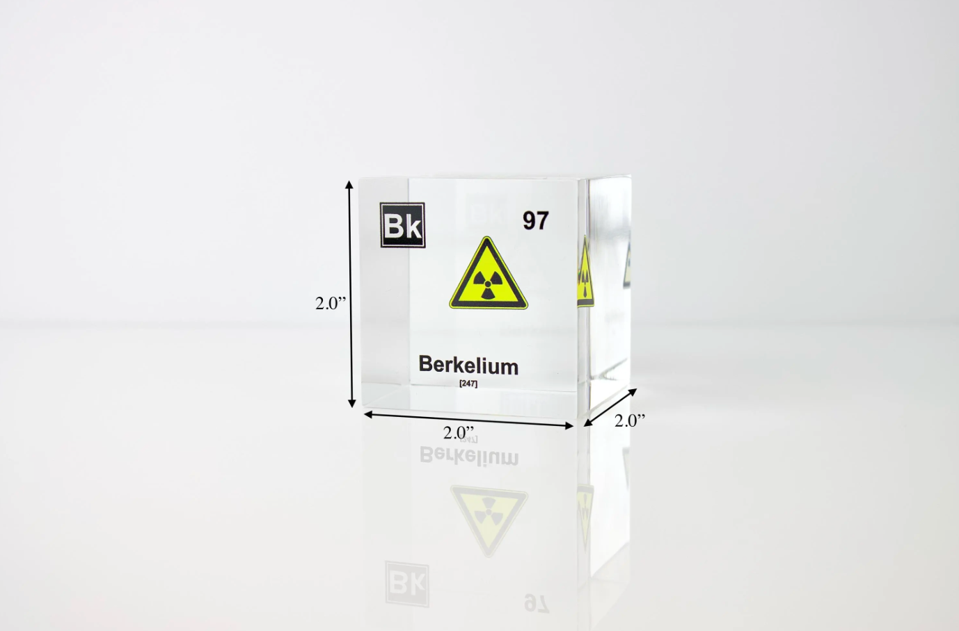 Berkelium Element Cube - 2" Acrylic Display - Atomic Number 97