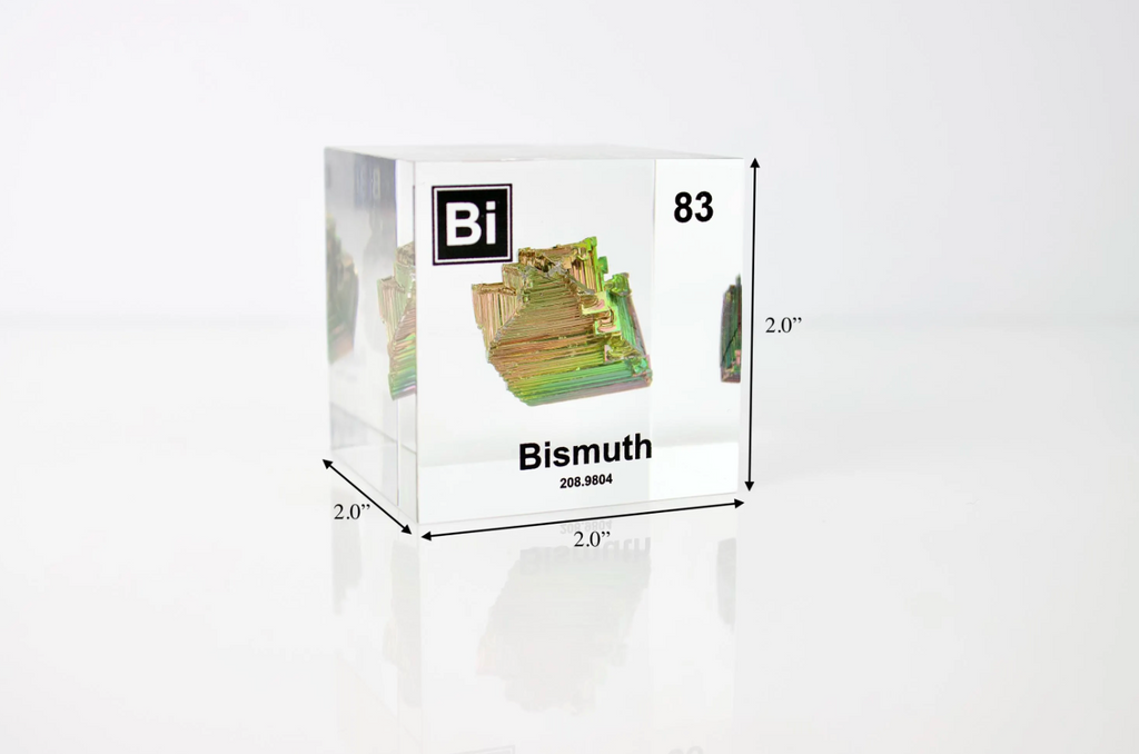 Bismuth Element Cube - 2" Acrylic Display - Atomic Number 83