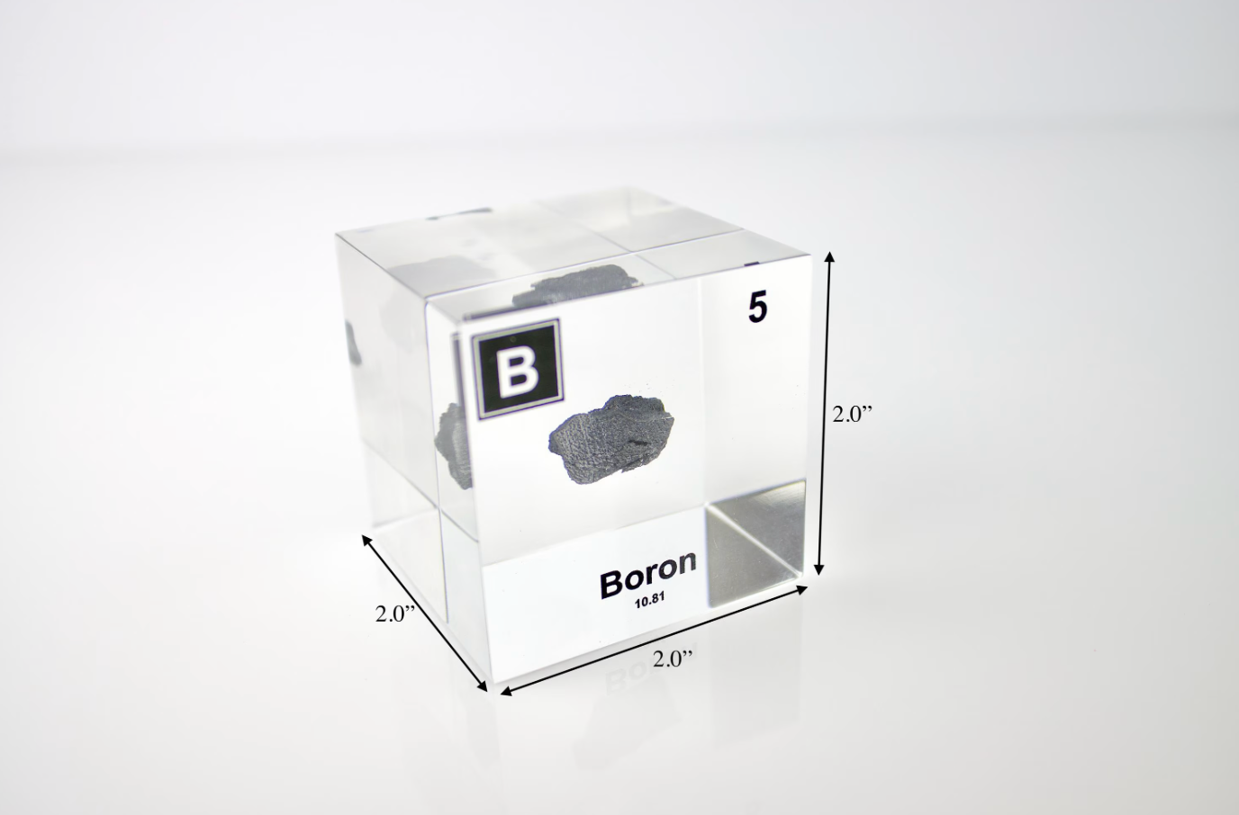Boron Element Cube - 2" Acrylic Display - Atomic Number 5
