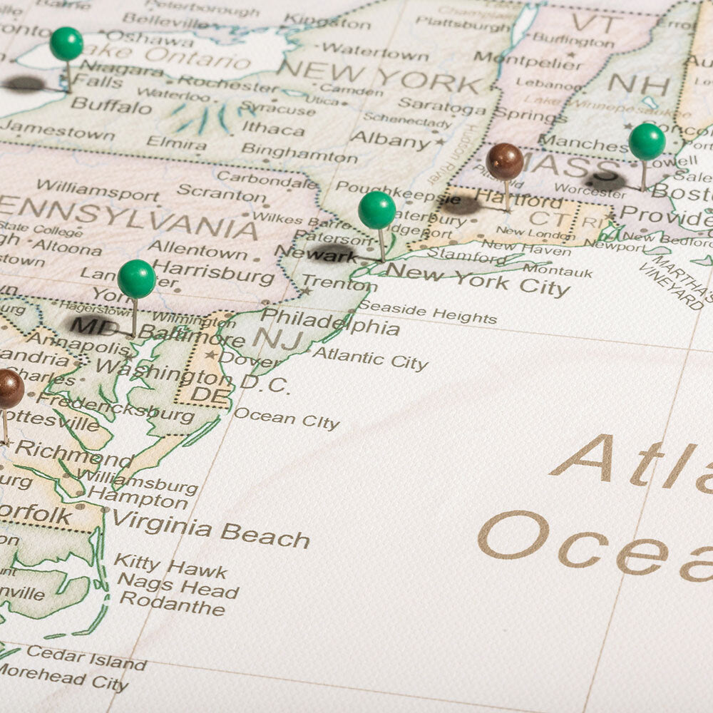 Push Pin USA Map: Desert Sunrise (Pins Included)