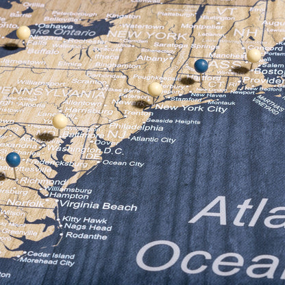 Push Pin USA Map: Deep Sea Drift (Pins Included)