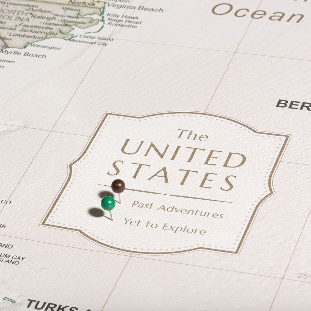 Push Pin USA Map: Desert Sunrise (Pins Included)