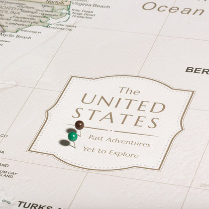 Push Pin USA Map: Desert Sunrise (Pins Included)