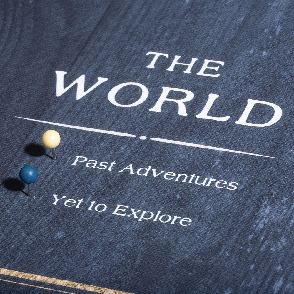 Push Pin World Map: Deep-Sea (Pins Included)