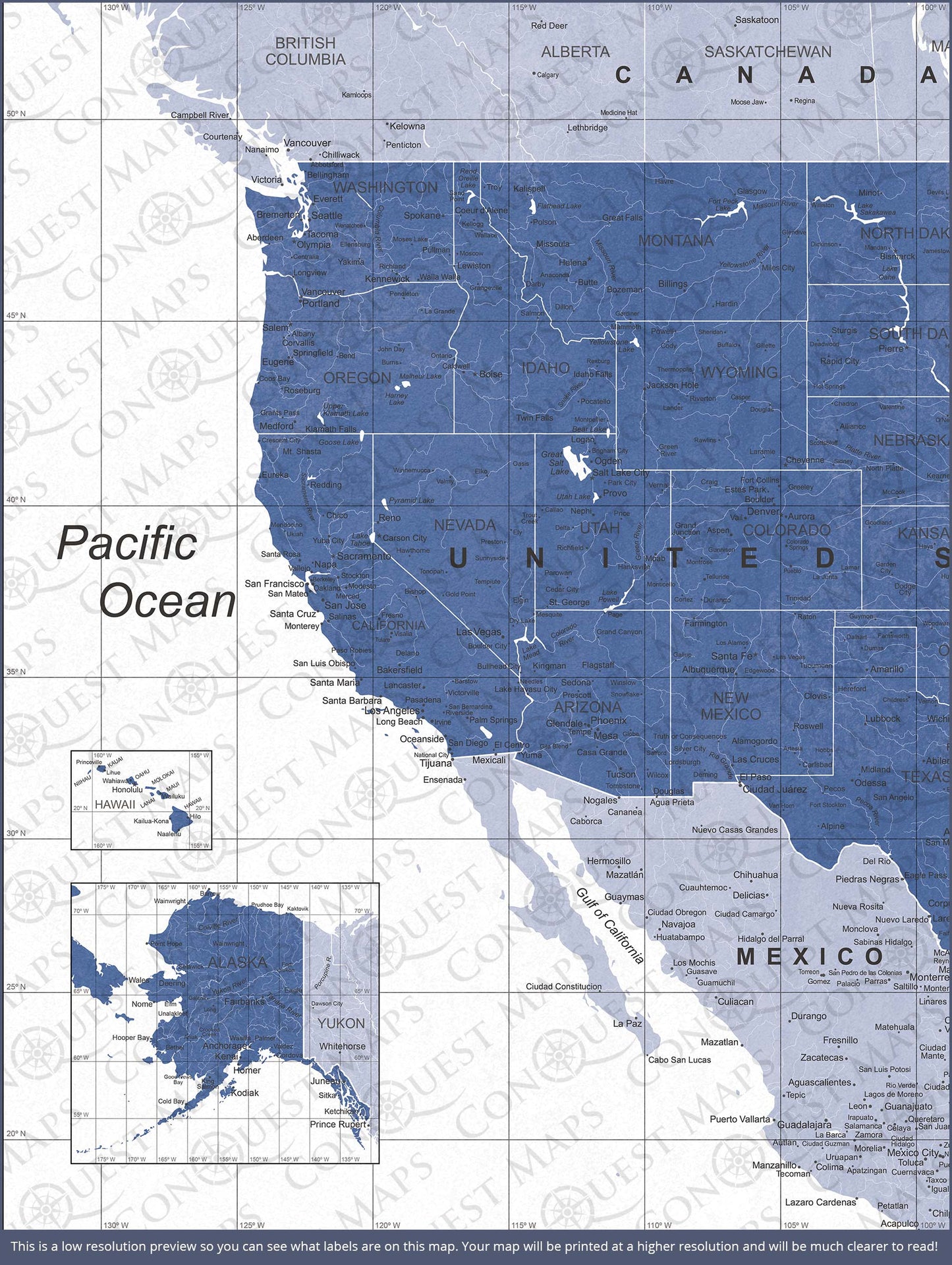 Push Pin USA Map: Navy (Pins Included)