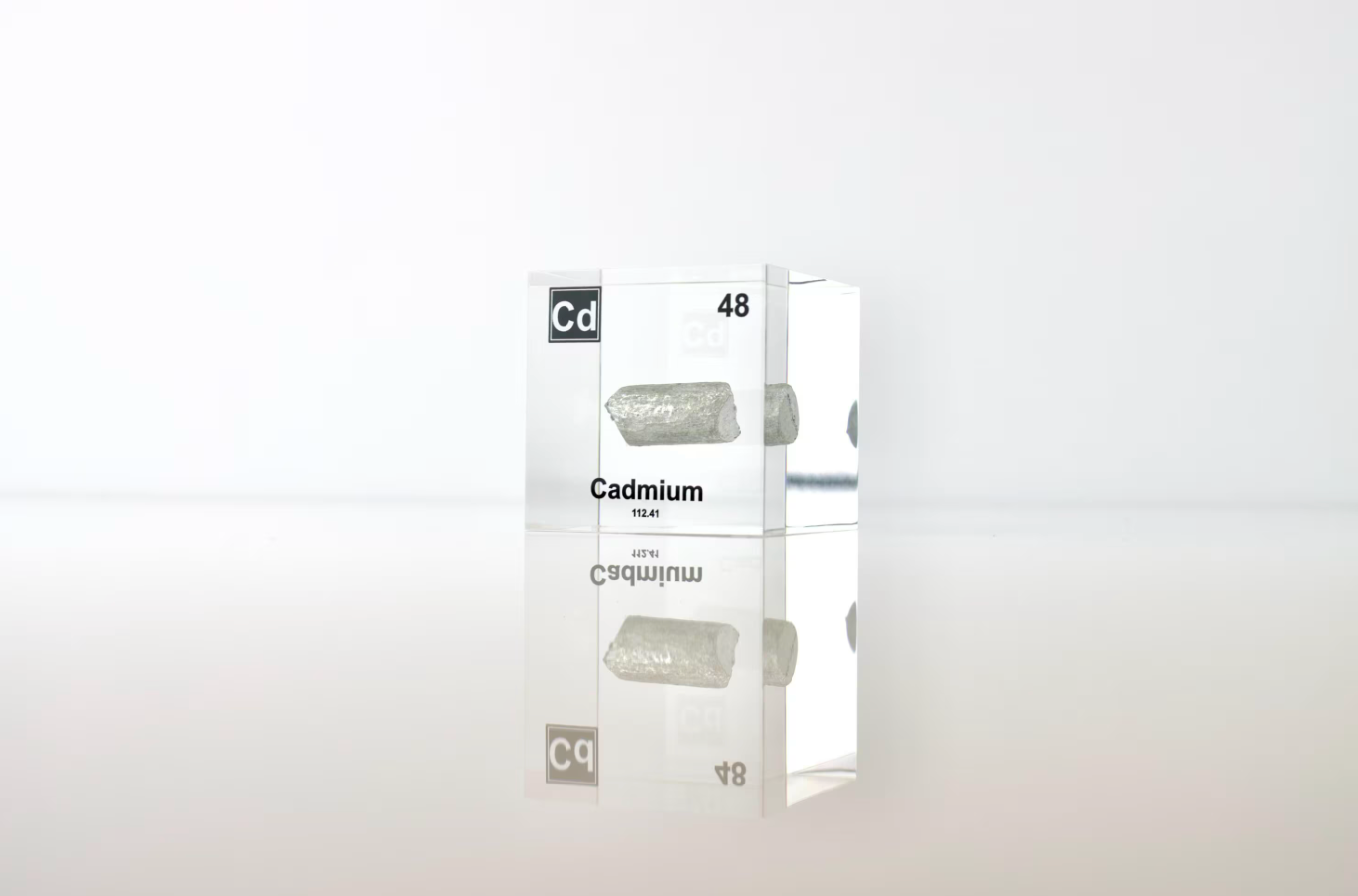 Cadmium Element Cube - 2" Acrylic Display - Atomic Number 48