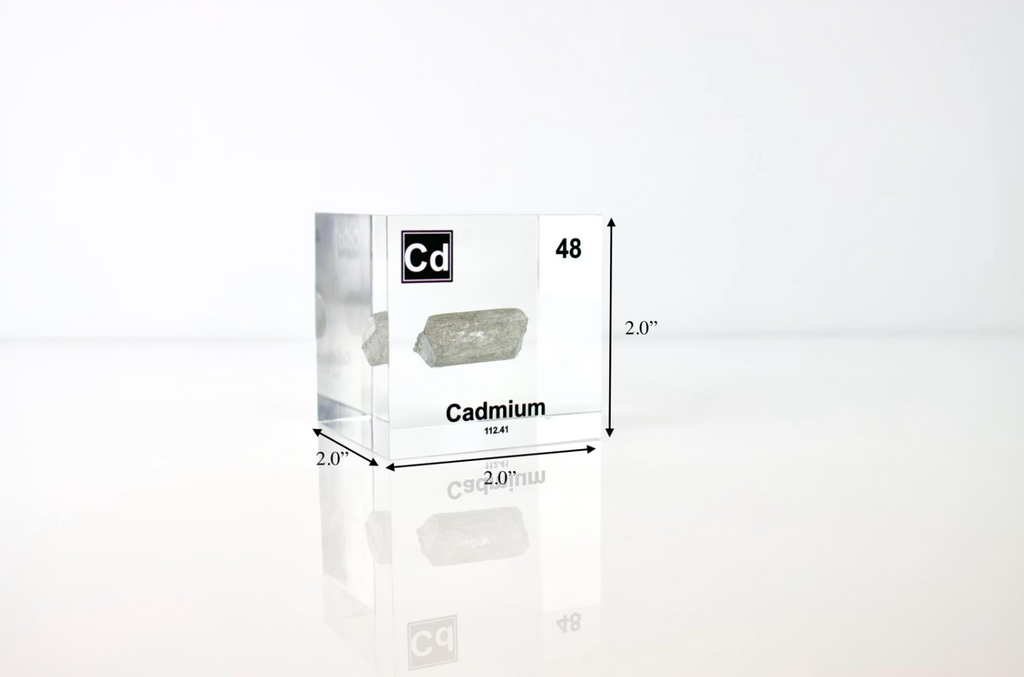 Cadmium Element Cube - 2" Acrylic Display - Atomic Number 48