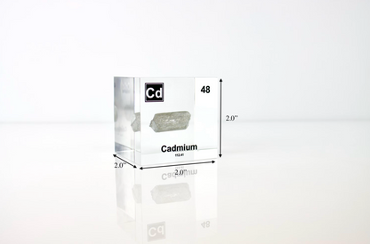 Cadmium Element Cube - 2" Acrylic Display - Atomic Number 48