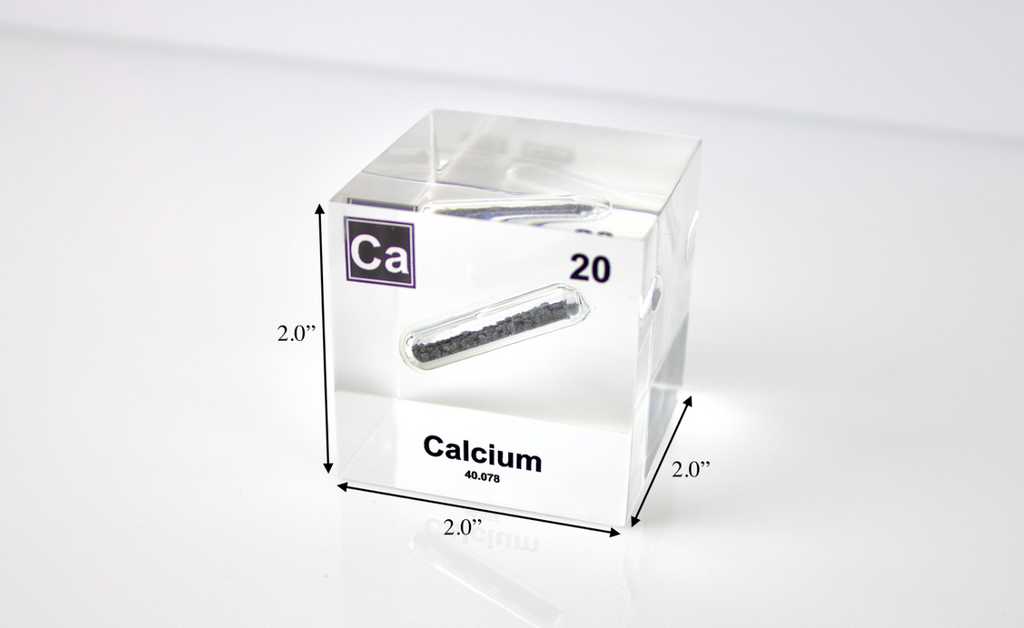 Calcium Element Cube - 2" Acrylic Display - Atomic Number 20