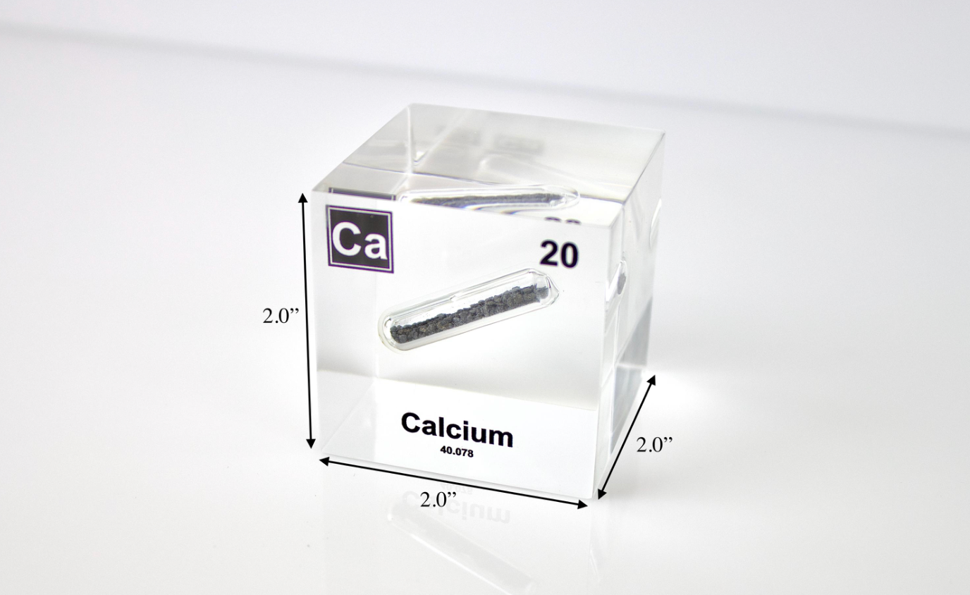 Calcium Element Cube - 2" Acrylic Display - Atomic Number 20