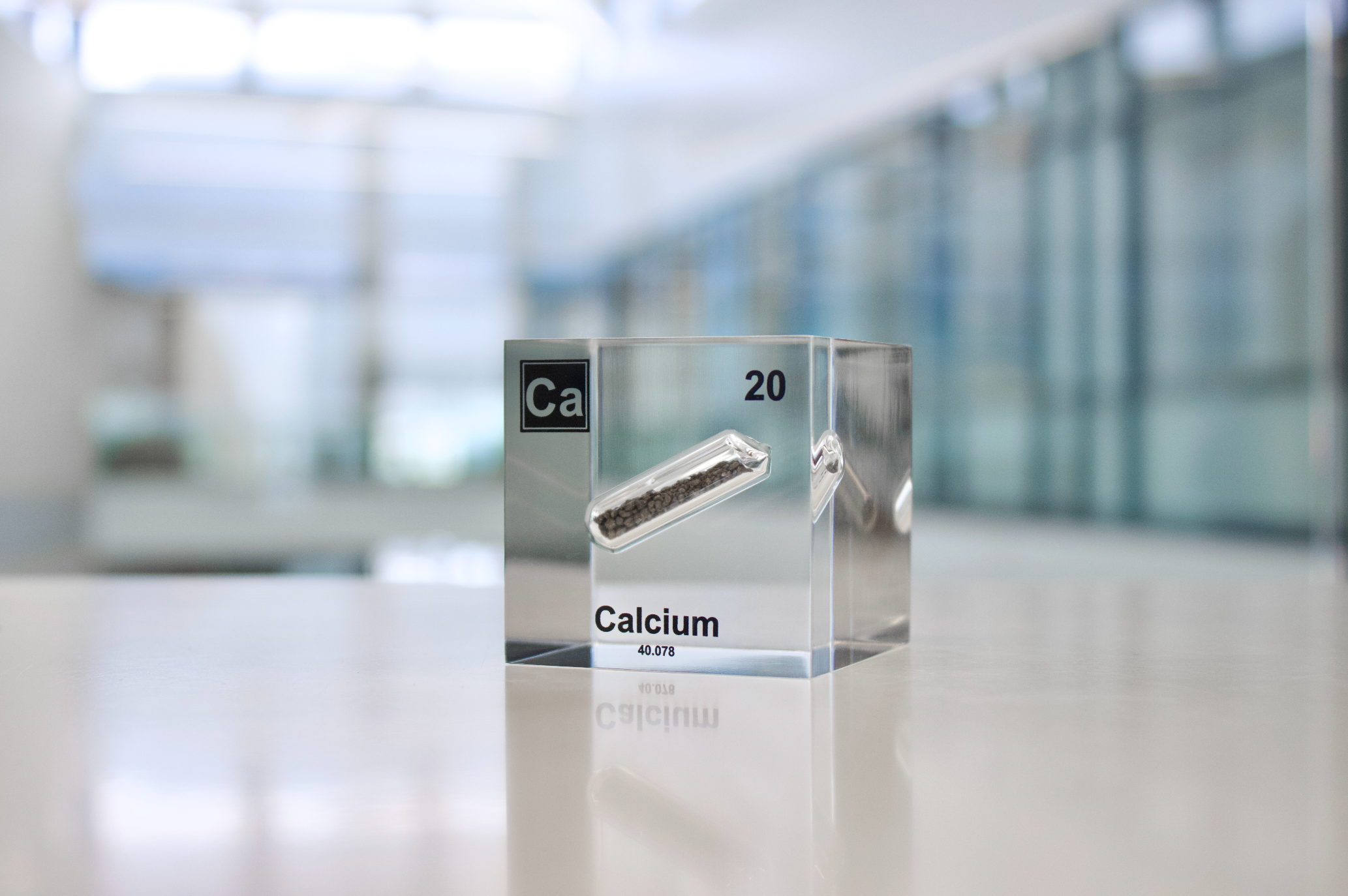 Calcium Element Cube - 2" Acrylic Display - Atomic Number 20