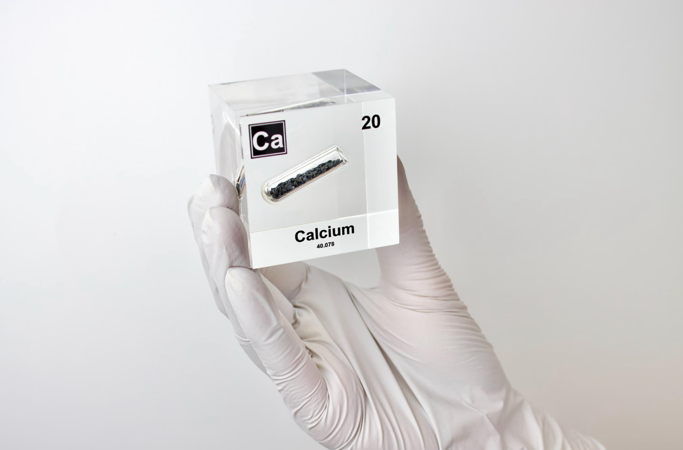 Calcium Element Cube - 2" Acrylic Display - Atomic Number 20