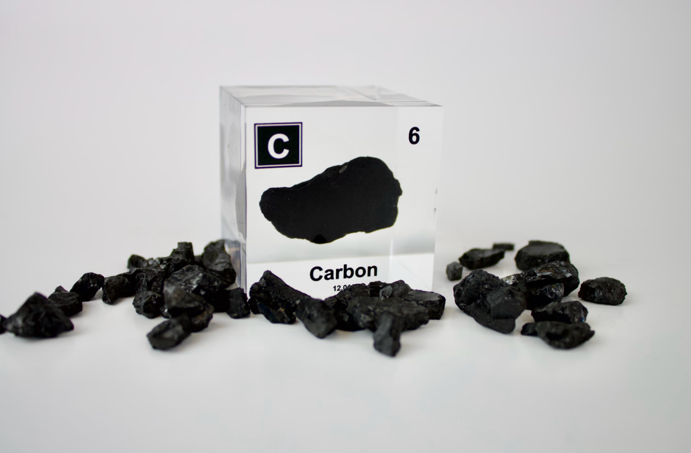 Carbon Element Cube - 2" Acrylic Display - Atomic Number 6