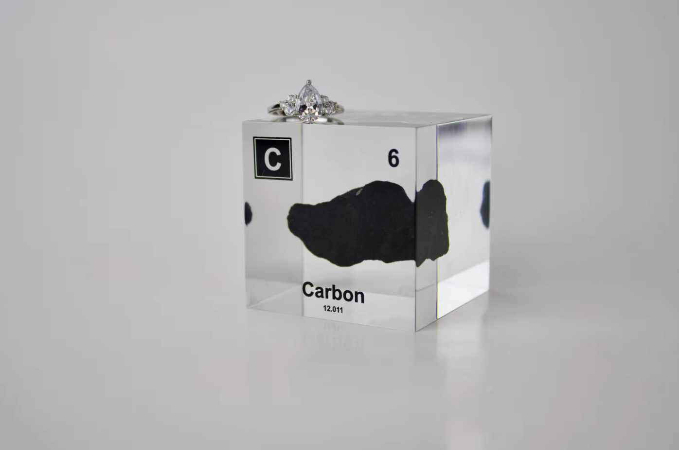 Carbon Element Cube - 2" Acrylic Display - Atomic Number 6