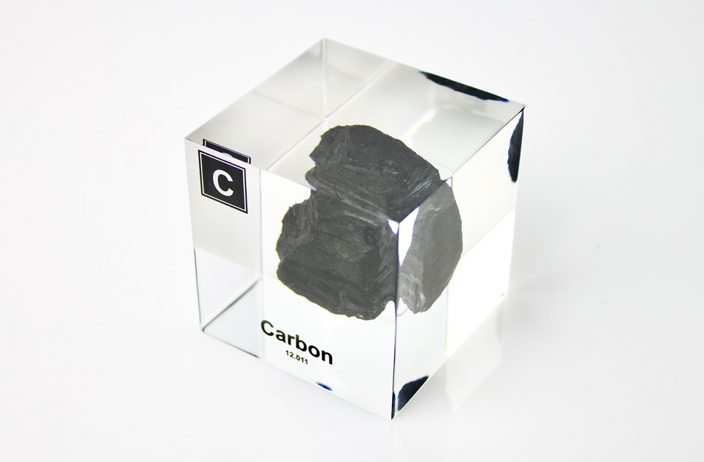 Carbon Element Cube - 2" Acrylic Display - Atomic Number 6