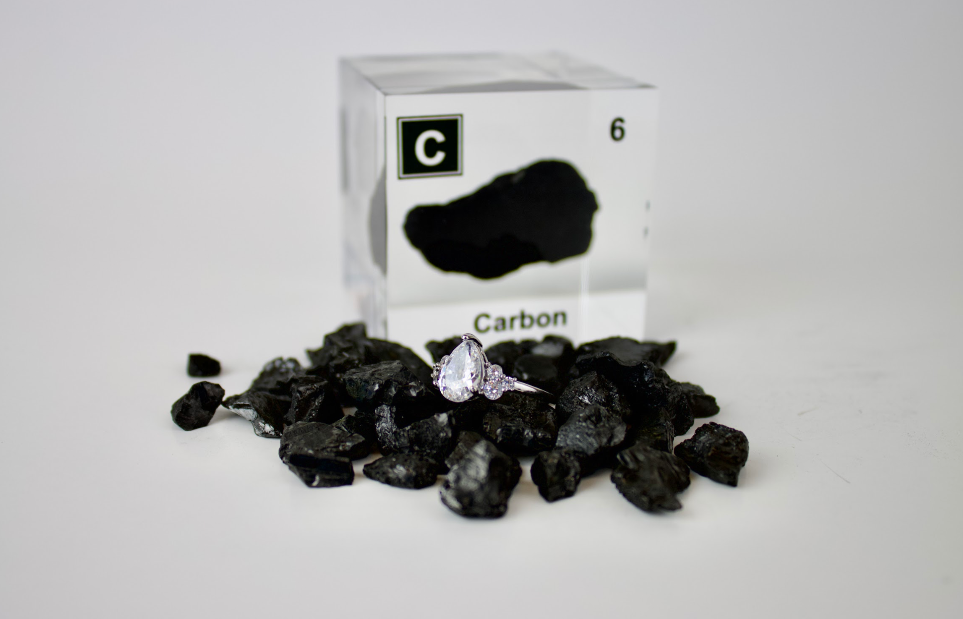Carbon Element Cube - 2" Acrylic Display - Atomic Number 6
