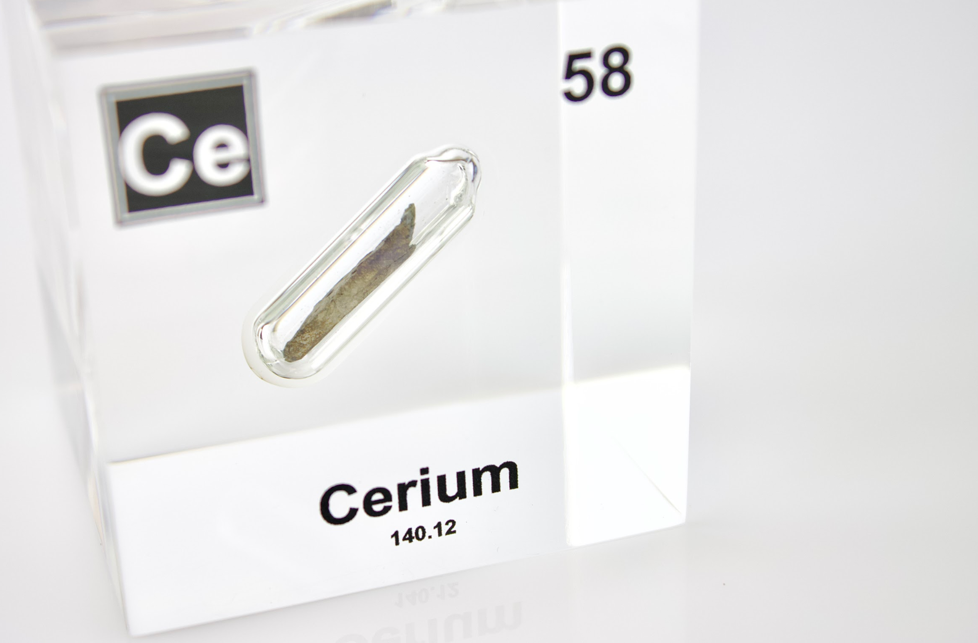 Cerium Element Cube - 2" Acrylic Display - Atomic Number 58