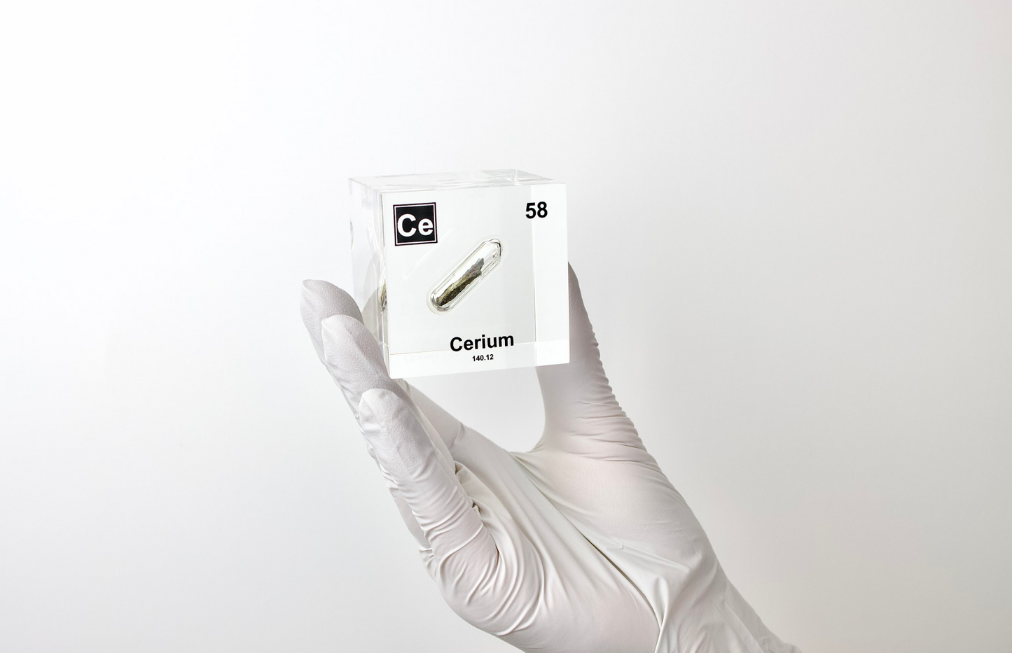 Cerium Element Cube - 2" Acrylic Display - Atomic Number 58