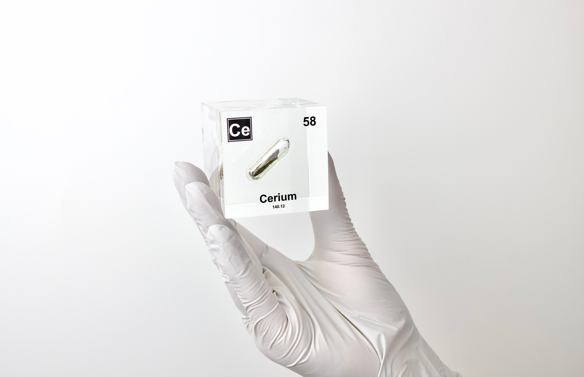 Cerium Element Cube - 2" Acrylic Display - Atomic Number 58