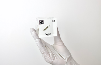 Cerium Element Cube - 2" Acrylic Display - Atomic Number 58