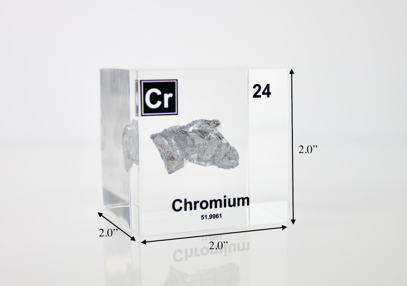 Chromium Element Cube - 2" Acrylic Display - Atomic Number 24