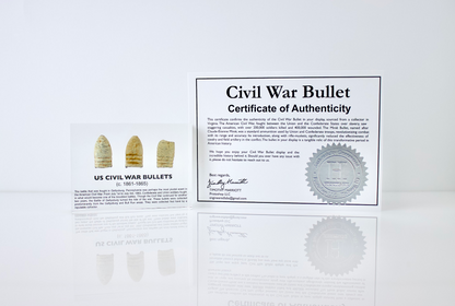 Civil War Bullets Artifact Display