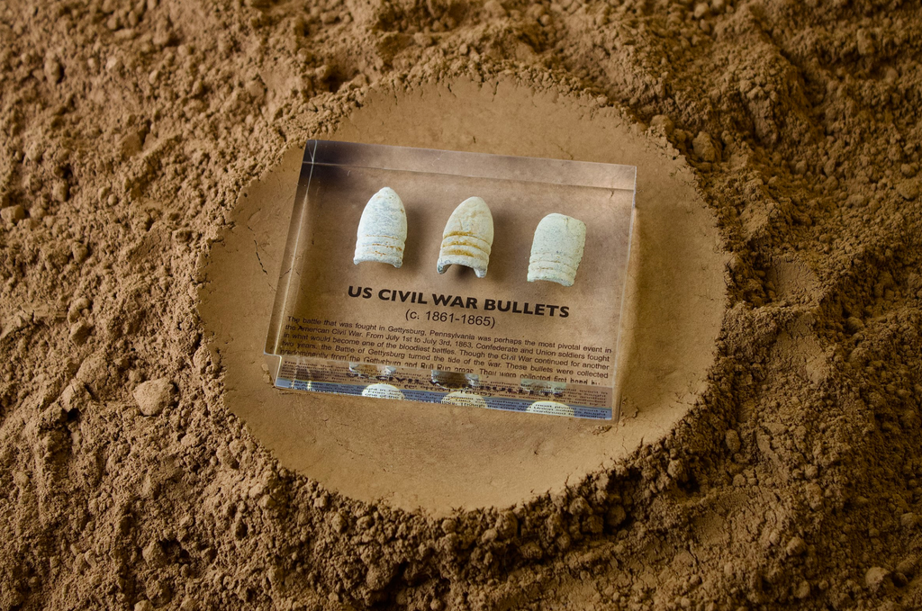 Civil War Bullets Artifact Display
