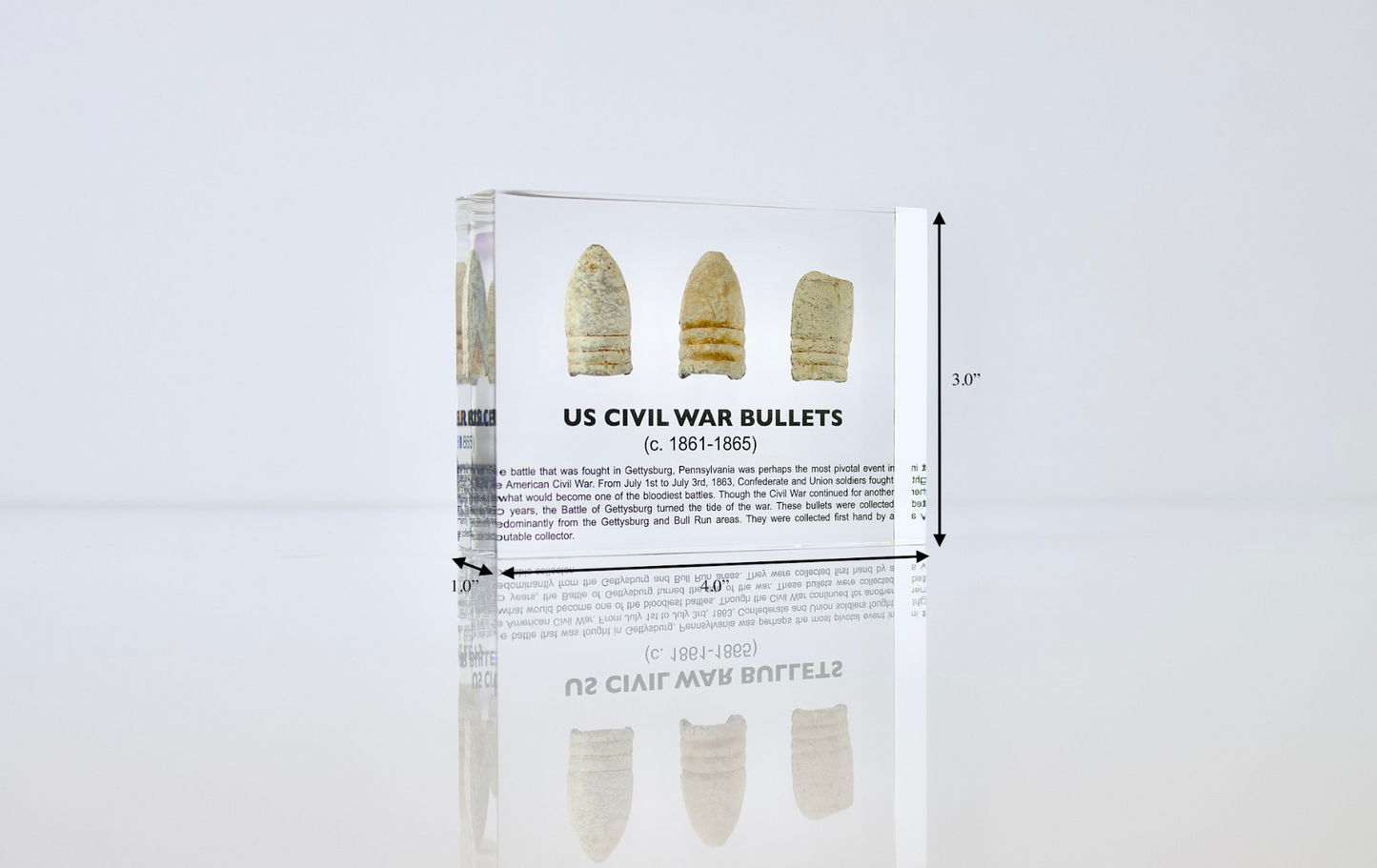 Civil War Bullets Artifact Display
