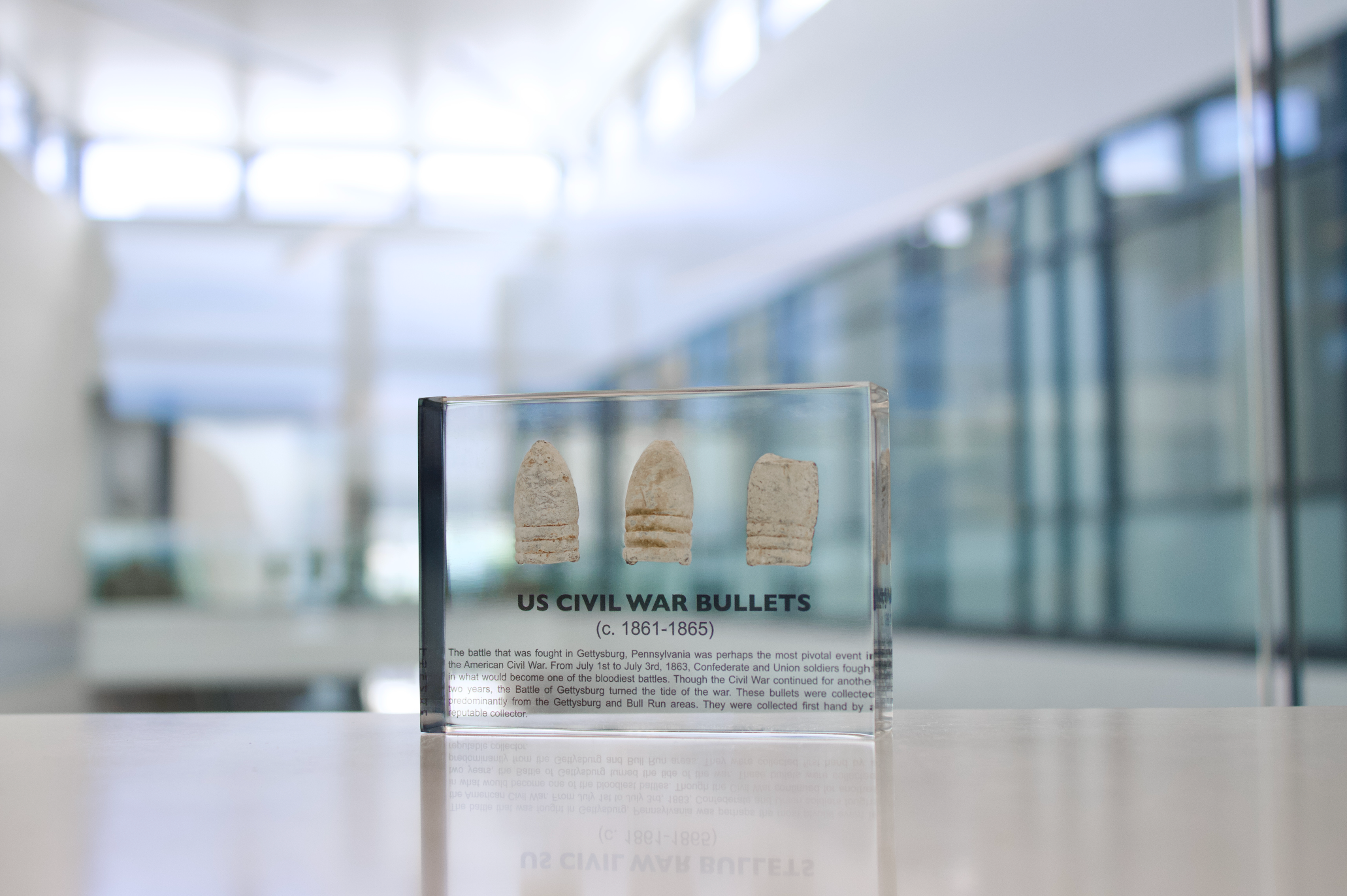 Civil War Bullets Artifact Display