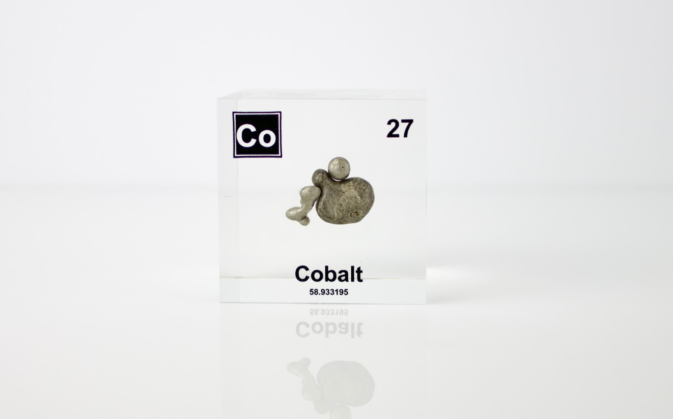 Cobalt Element Cube - 2" Acrylic Display - Atomic Number 27