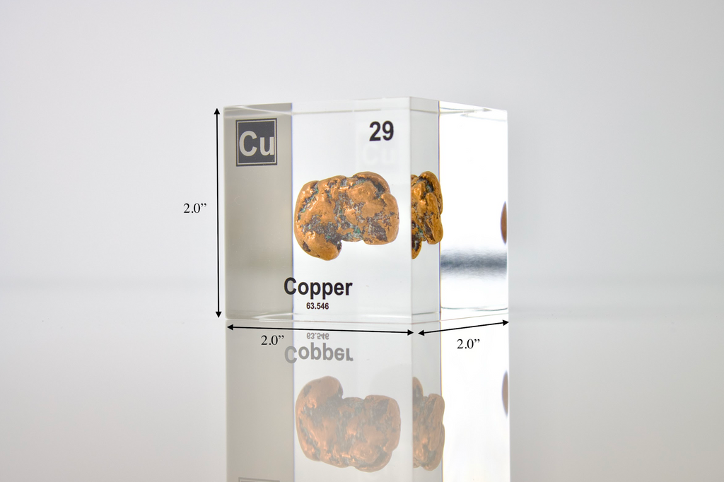 Copper Element Cube - 2" Acrylic Display - Atomic Number 29