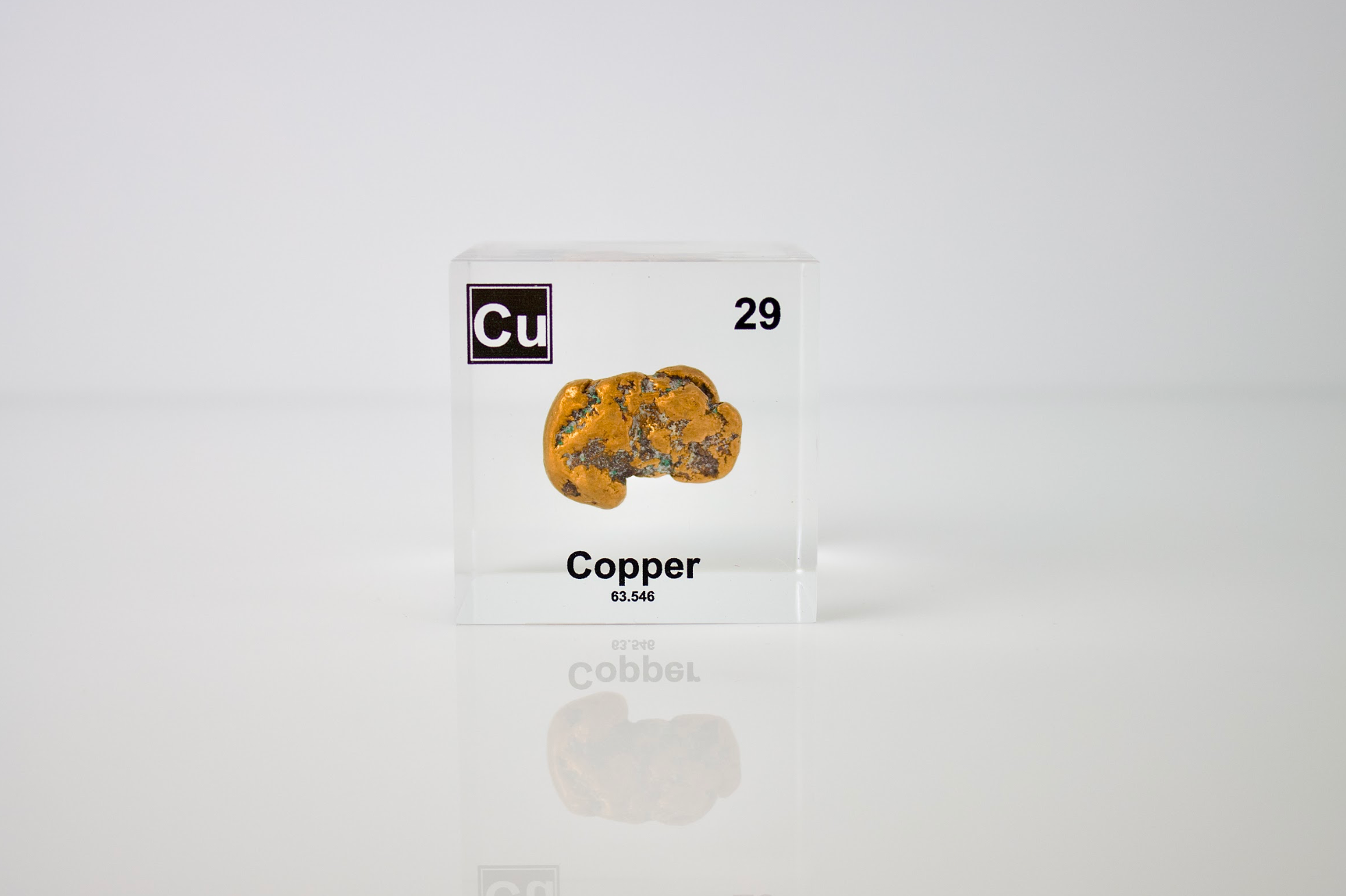 Copper Element Cube - 2" Acrylic Display - Atomic Number 29