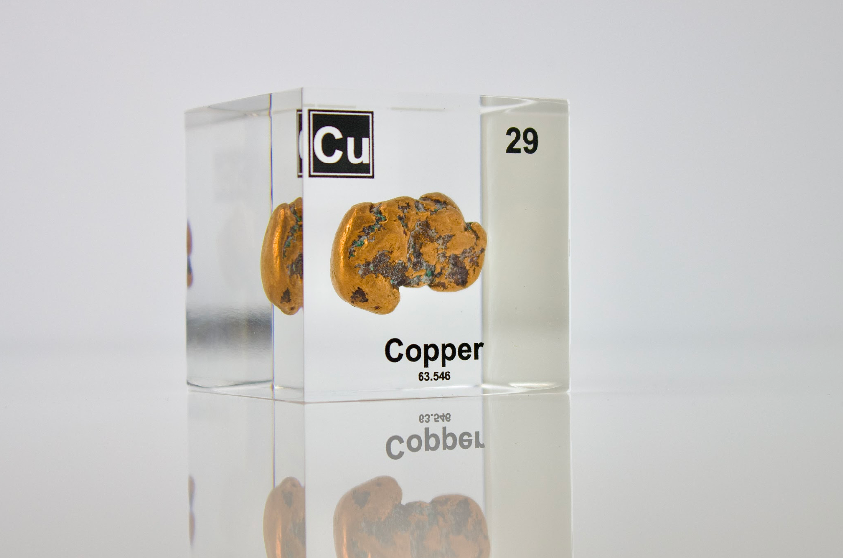 Copper Element Cube - 2" Acrylic Display - Atomic Number 29