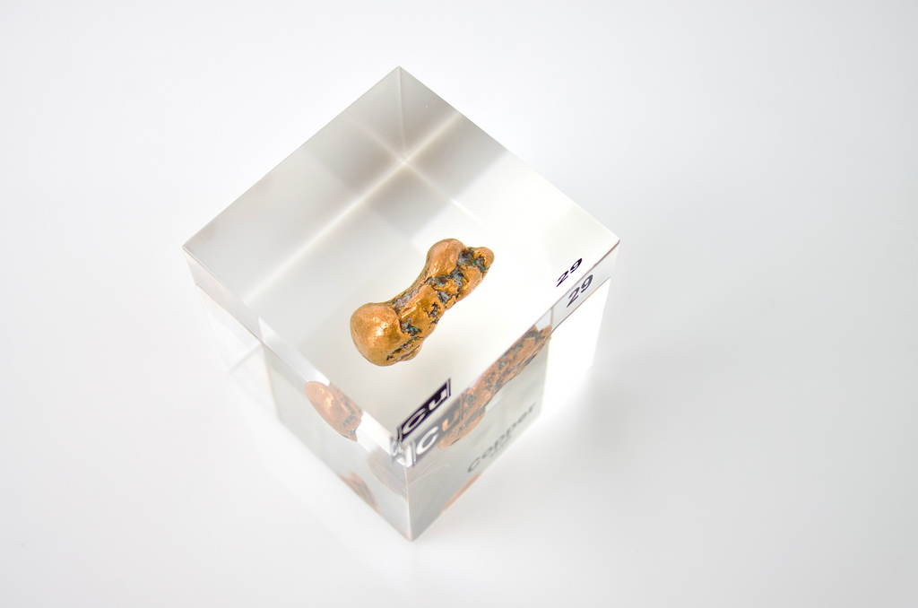 Copper Element Cube - 2" Acrylic Display - Atomic Number 29