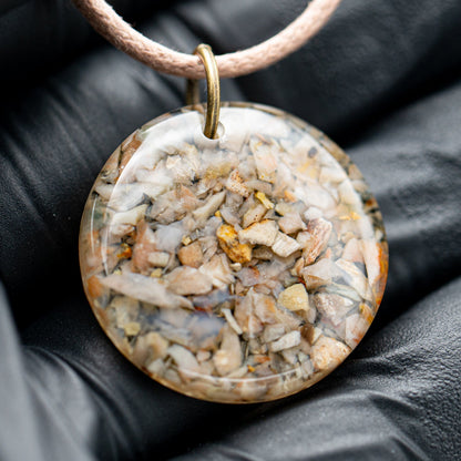 Dinosaur Dung (Coprolite) Resin Necklace