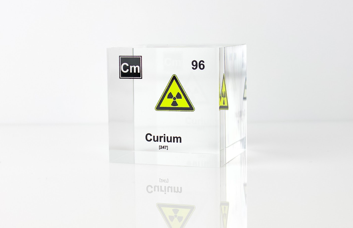 Curium Element Cube - 2" Acrylic Display - Atomic Number 96