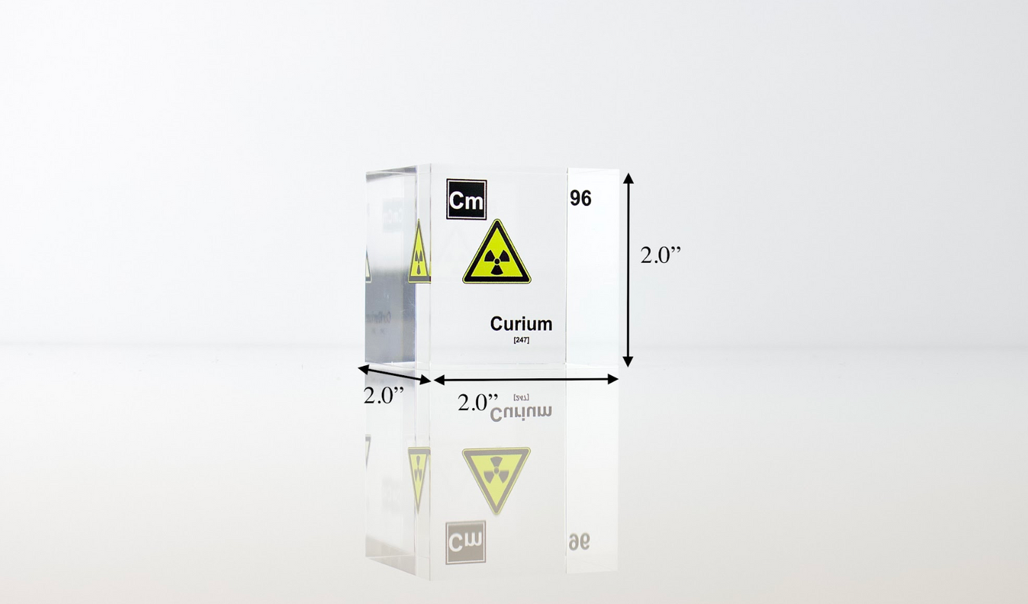 Curium Element Cube - 2" Acrylic Display - Atomic Number 96