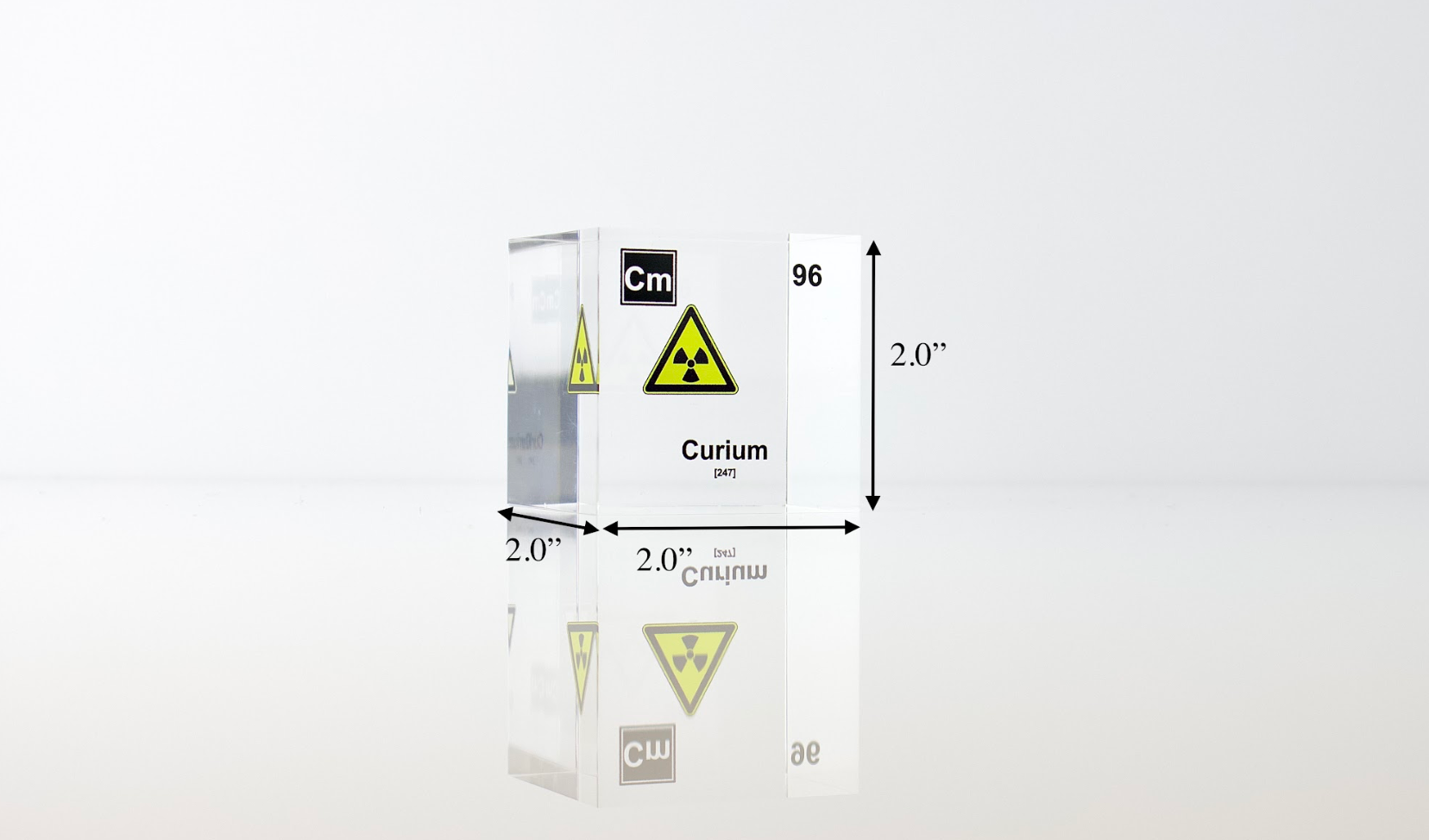 Curium Element Cube - 2" Acrylic Display - Atomic Number 96