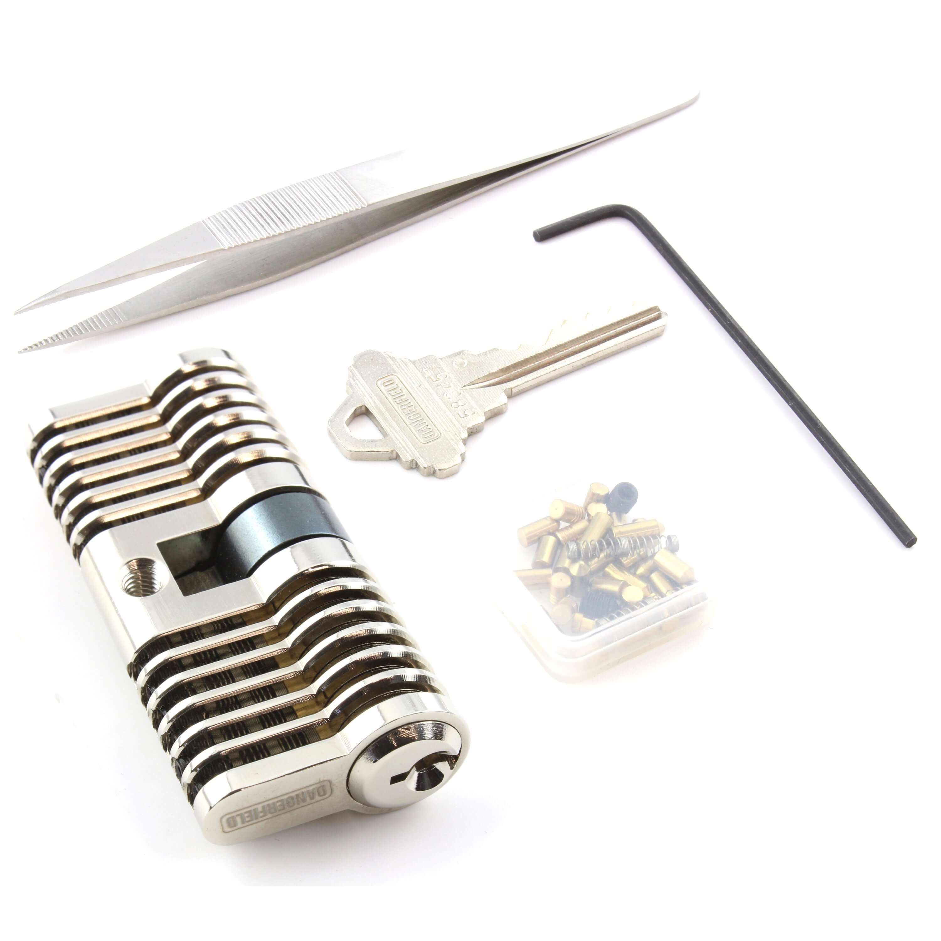 Practice Lock, Repinnable, Progressive, Aluminum, Cutaway Training by Dangerfield