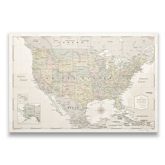 Push Pin USA Map: Desert Sunrise (Pins Included)