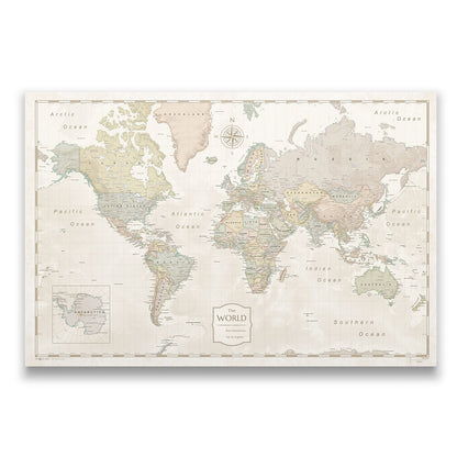 Push Pin World Map Pin Board - Desert Sunrise - Pins Included!