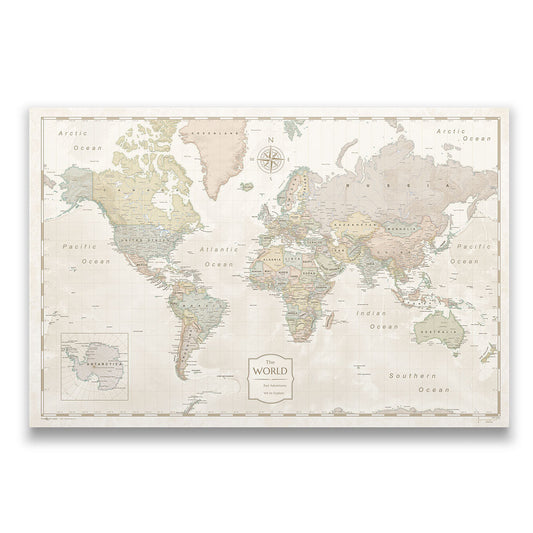 Push Pin World Map Pin Board - Desert Sunrise - Pins Included!