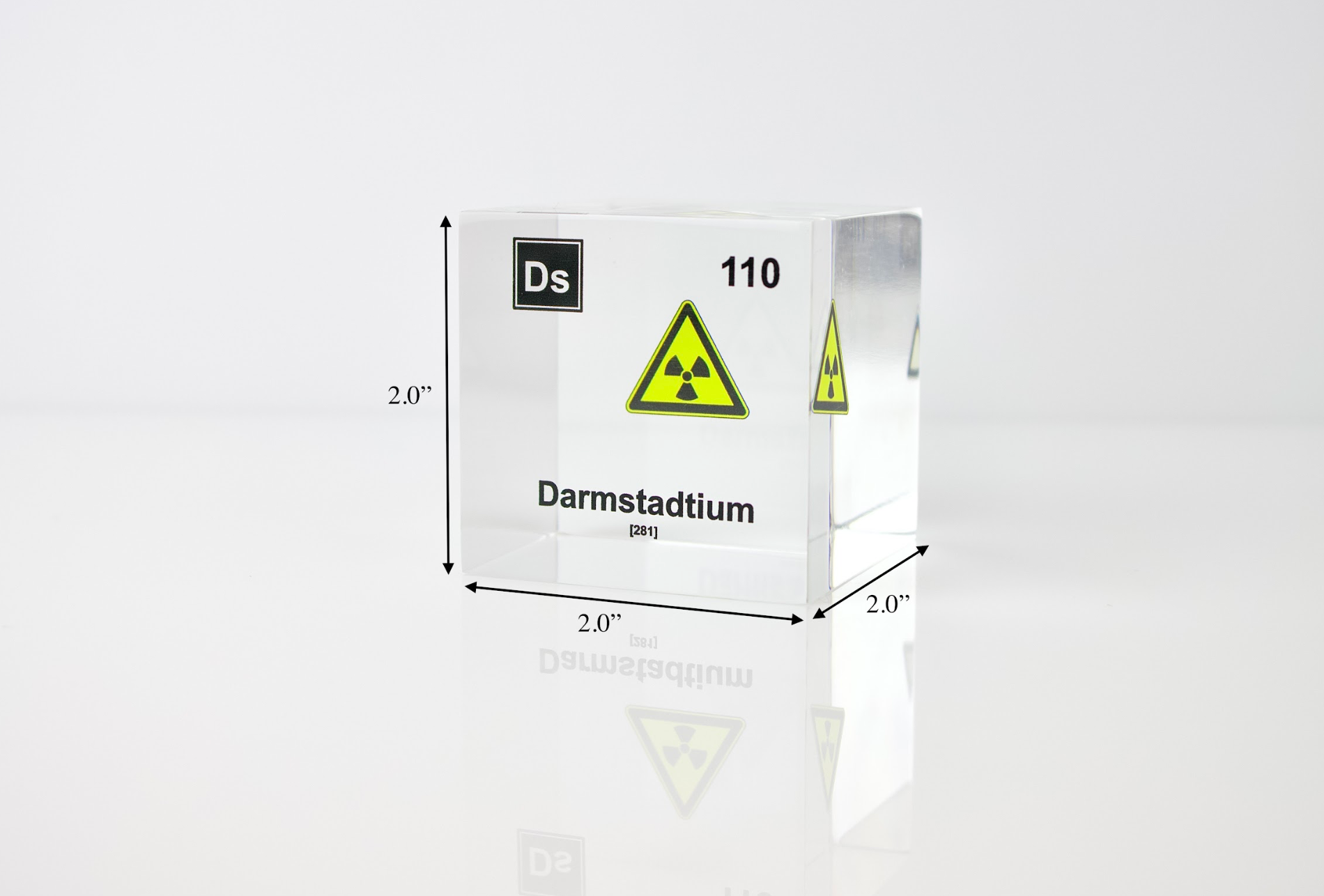Darmstadtium Element Cube - 2" Acrylic Display - Atomic Number 110