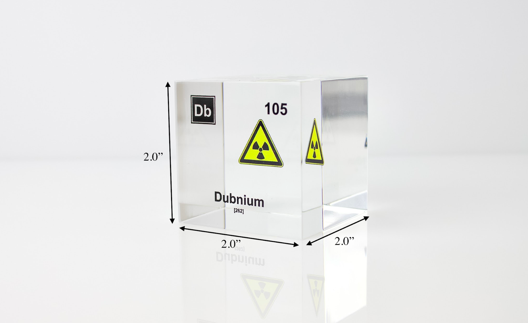 Dubnium Element Cube - 2" Acrylic Display - Atomic Number 105