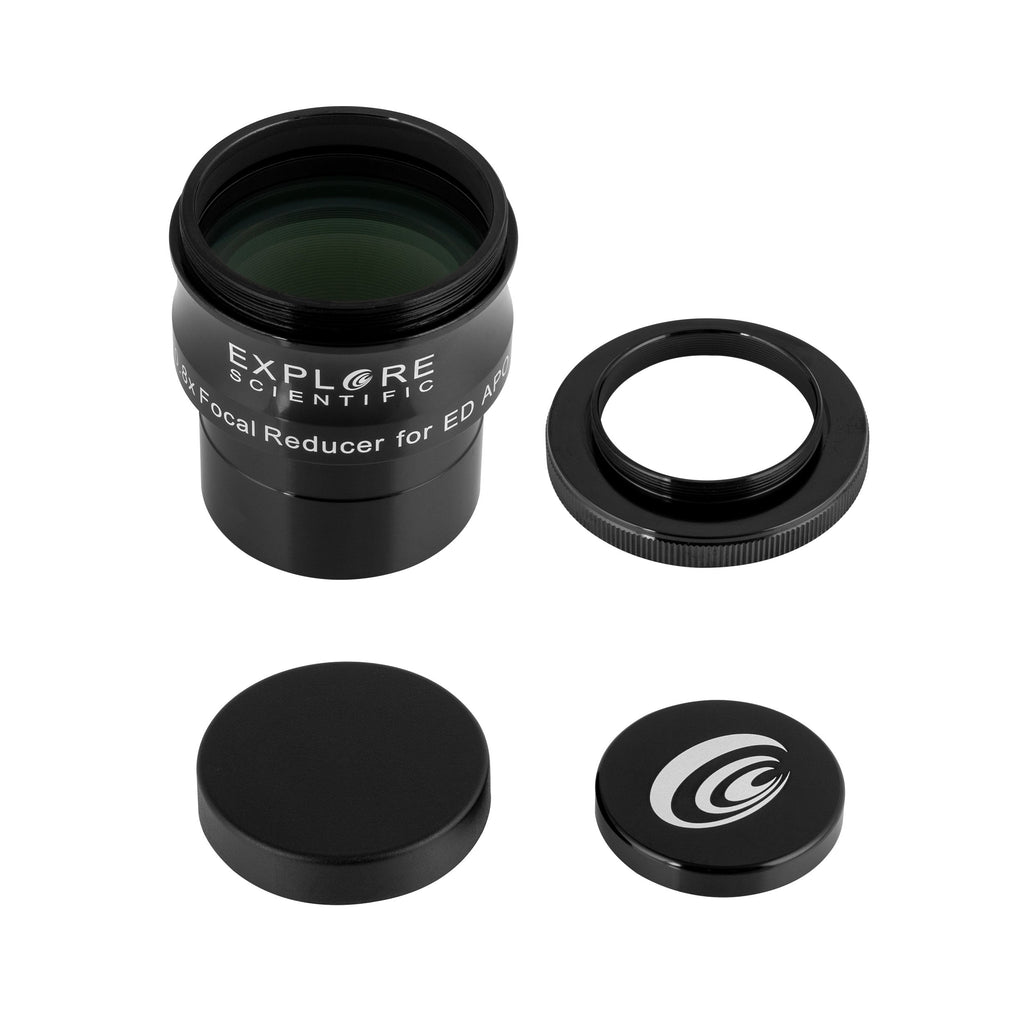 ED80 Essential Series Air-Spaced Triplet Refractor Telescope with 0.8x Focal Reducer and iEXOS-100-2 PMC-Eight Equatorial Tracker System