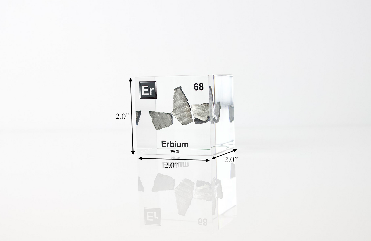 Erbium Element Cube - 2" Acrylic Display - Atomic Number 68
