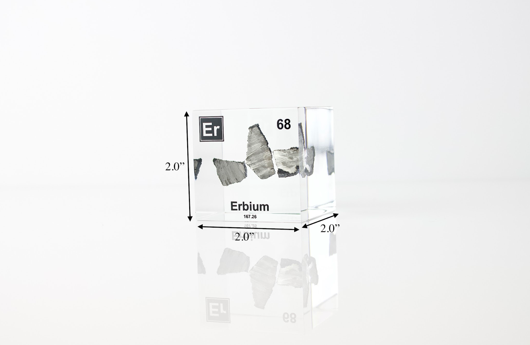 Erbium Element Cube - 2" Acrylic Display - Atomic Number 68