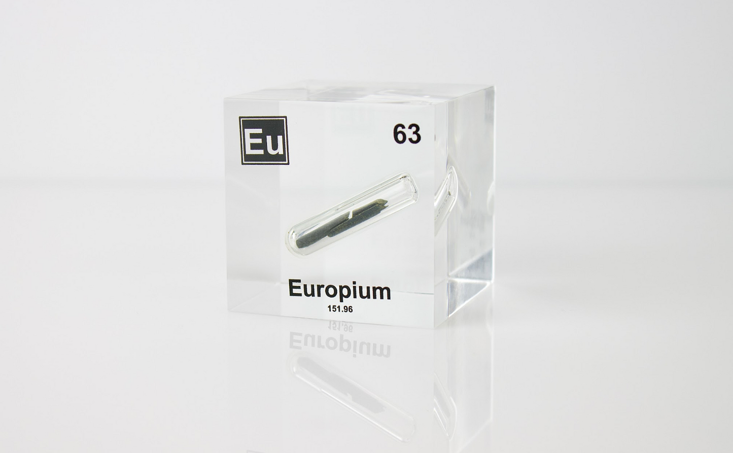 Europium Element Cube - 2" Acrylic Display - Atomic Number 63