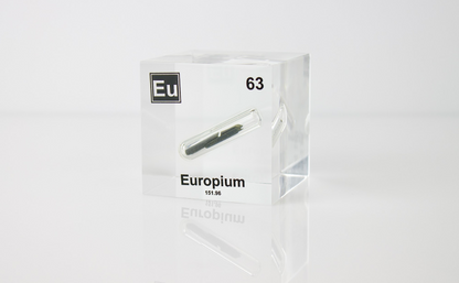 Europium Element Cube - 2" Acrylic Display - Atomic Number 63