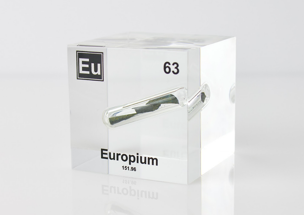 Europium Element Cube - 2" Acrylic Display - Atomic Number 63
